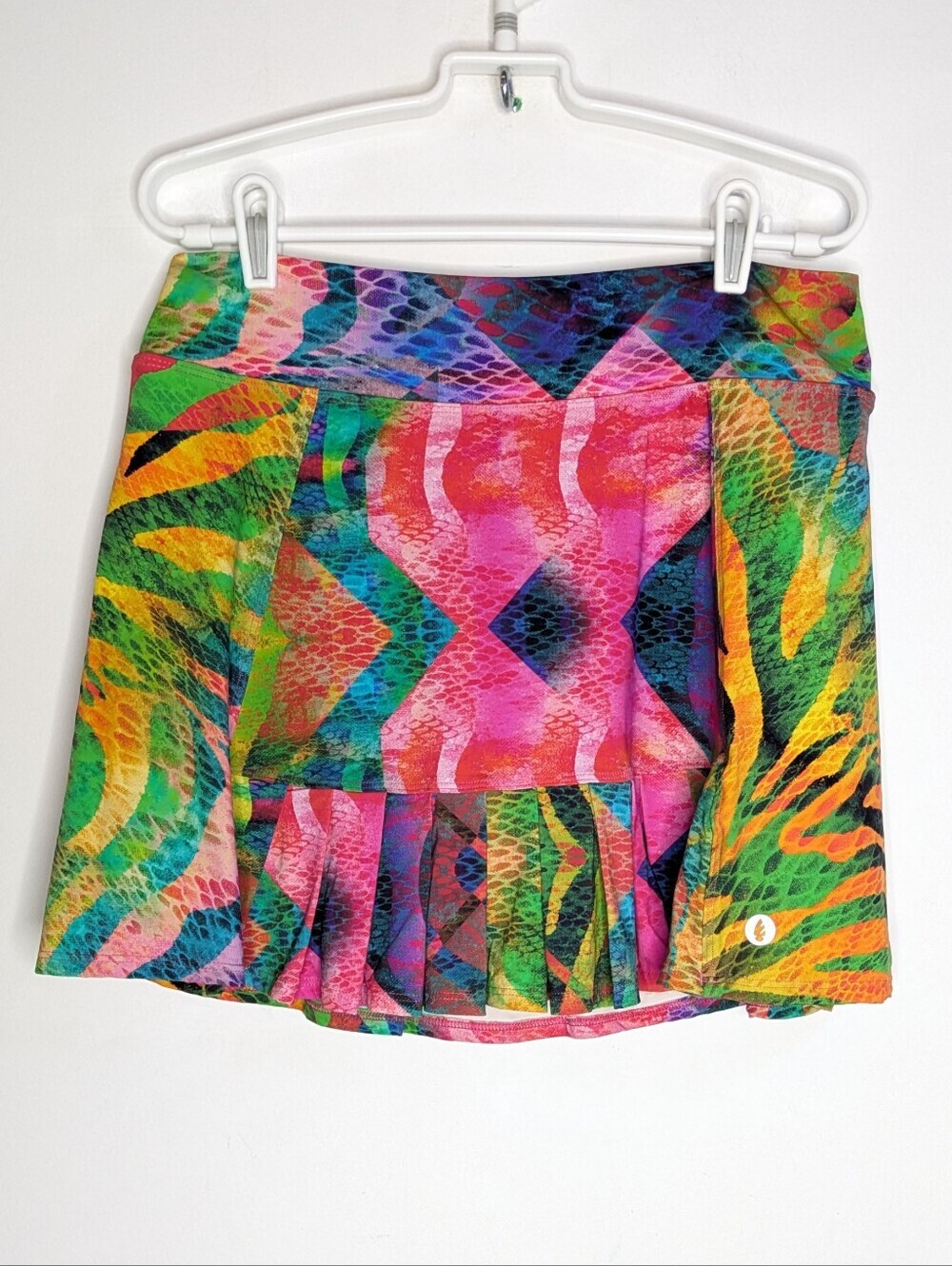 Dona Jo Pink Blue Colorful Abstract Snake Print Athletic Skort XL